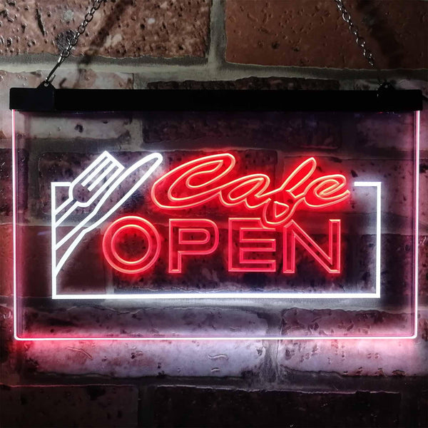 ADVPRO Open Cafe Restaurant Business Dual Color LED Neon Sign st6-i0011 - White & Red