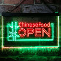 ADVPRO Chinese Food Restaurant Open Dual Color LED Neon Sign st6-i0013 - Green & Red