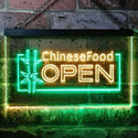ADVPRO Chinese Food Restaurant Open Dual Color LED Neon Sign st6-i0013 - Green & Yellow