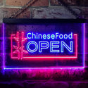 ADVPRO Chinese Food Restaurant Open Dual Color LED Neon Sign st6-i0013 - Red & Blue