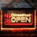 ADVPRO Chinese Food Restaurant Open Dual Color LED Neon Sign st6-i0013 - Red & Yellow
