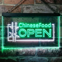 ADVPRO Chinese Food Restaurant Open Dual Color LED Neon Sign st6-i0013 - White & Green
