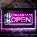 ADVPRO Chinese Food Restaurant Open Dual Color LED Neon Sign st6-i0013 - White & Purple