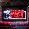 ADVPRO Cocktails Open Dual Color LED Neon Sign st6-i0014 - White & Red