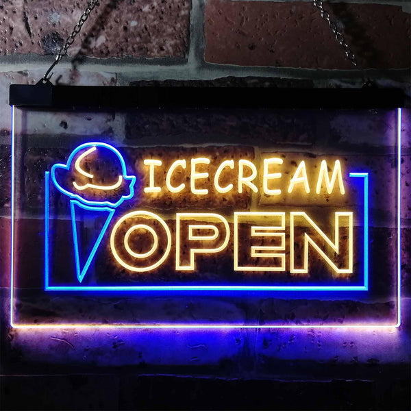 ADVPRO Open Ice Cream Shop Dual Color LED Neon Sign st6-i0015 - Blue & Yellow