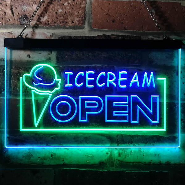 ADVPRO Open Ice Cream Shop Dual Color LED Neon Sign st6-i0015 - Green & Blue