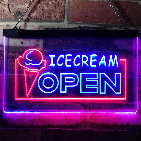 ADVPRO Open Ice Cream Shop Dual Color LED Neon Sign st6-i0015 - Red & Blue