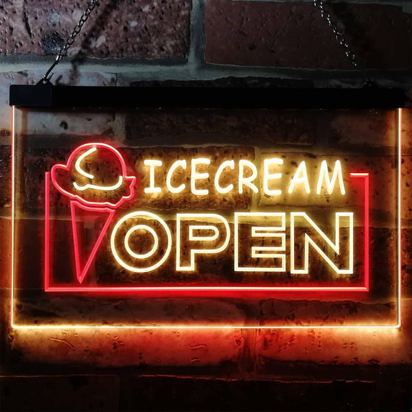 ADVPRO Open Ice Cream Shop Dual Color LED Neon Sign st6-i0015 - Red & Yellow