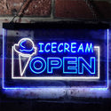 ADVPRO Open Ice Cream Shop Dual Color LED Neon Sign st6-i0015 - White & Blue