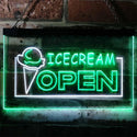 ADVPRO Open Ice Cream Shop Dual Color LED Neon Sign st6-i0015 - White & Green