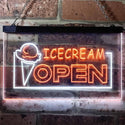 ADVPRO Open Ice Cream Shop Dual Color LED Neon Sign st6-i0015 - White & Orange