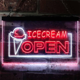ADVPRO Open Ice Cream Shop Dual Color LED Neon Sign st6-i0015 - White & Red