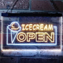 ADVPRO Open Ice Cream Shop Dual Color LED Neon Sign st6-i0015 - White & Yellow