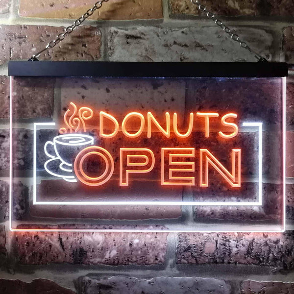 ADVPRO Donuts Open Dual Color LED Neon Sign st6-i0016 - White & Orange