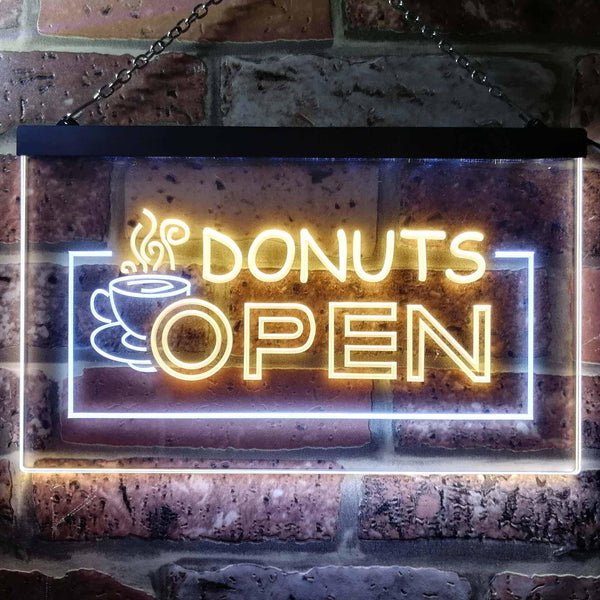 ADVPRO Donuts Open Dual Color LED Neon Sign st6-i0016 - White & Yellow