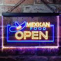 ADVPRO Mexican Food Open Dual Color LED Neon Sign st6-i0024 - Blue & Yellow