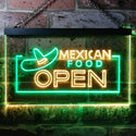 ADVPRO Mexican Food Open Dual Color LED Neon Sign st6-i0024 - Green & Yellow