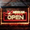 ADVPRO Mexican Food Open Dual Color LED Neon Sign st6-i0024 - Red & Yellow