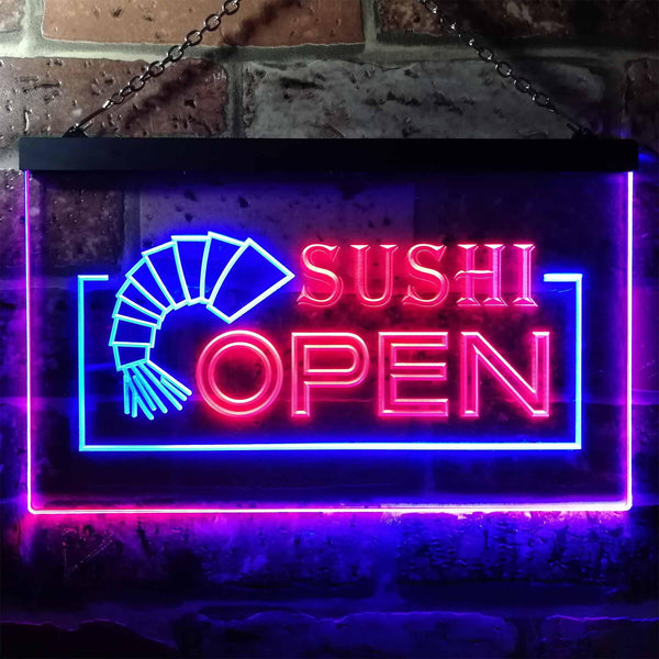 ADVPRO Sushi Open Dual Color LED Neon Sign st6-i0027 - Blue & Red