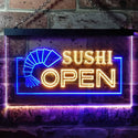 ADVPRO Sushi Open Dual Color LED Neon Sign st6-i0027 - Blue & Yellow