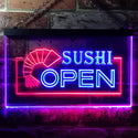 ADVPRO Sushi Open Dual Color LED Neon Sign st6-i0027 - Red & Blue