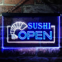 ADVPRO Sushi Open Dual Color LED Neon Sign st6-i0027 - White & Blue