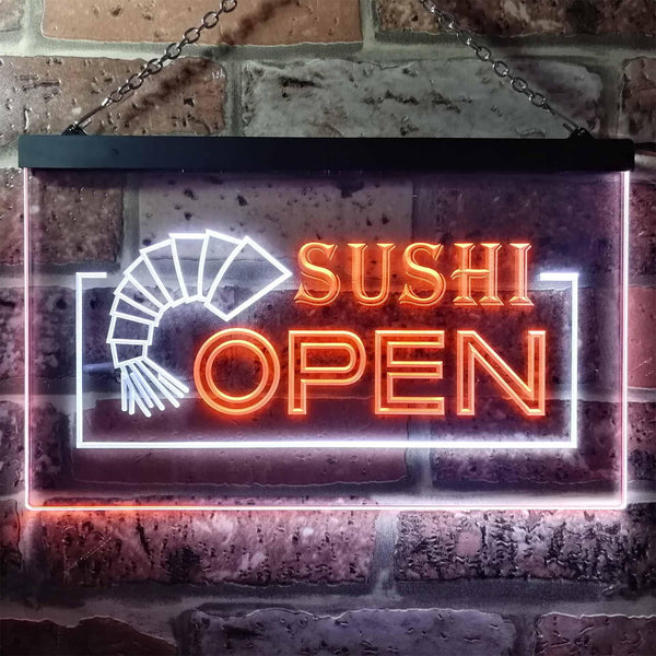 ADVPRO Sushi Open Dual Color LED Neon Sign st6-i0027 - White & Orange