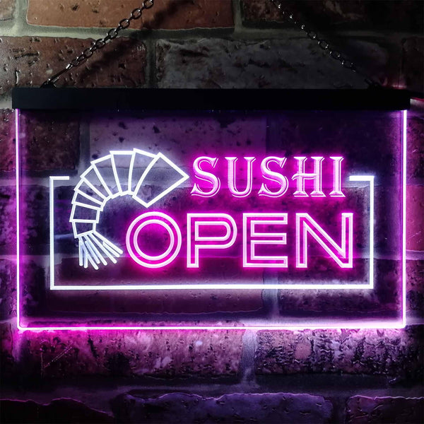 ADVPRO Sushi Open Dual Color LED Neon Sign st6-i0027 - White & Purple