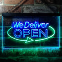 ADVPRO We Delivery Open Dual Color LED Neon Sign st6-i0028 - Green & Blue
