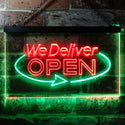 ADVPRO We Delivery Open Dual Color LED Neon Sign st6-i0028 - Green & Red
