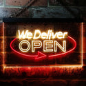 ADVPRO We Delivery Open Dual Color LED Neon Sign st6-i0028 - Red & Yellow