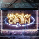 ADVPRO We Delivery Open Dual Color LED Neon Sign st6-i0028 - White & Yellow