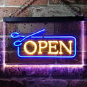 ADVPRO Hair Cut Salon Barber Dual Color LED Neon Sign st6-i0030 - Blue & Yellow