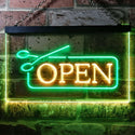 ADVPRO Hair Cut Salon Barber Dual Color LED Neon Sign st6-i0030 - Green & Yellow