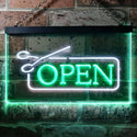 ADVPRO Hair Cut Salon Barber Dual Color LED Neon Sign st6-i0030 - White & Green