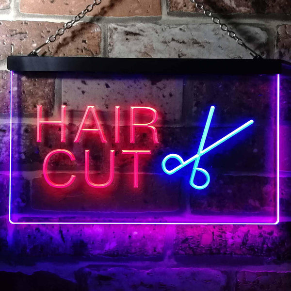 ADVPRO Hair Cut Scissor Barber Dual Color LED Neon Sign st6-i0031 - Blue & Red