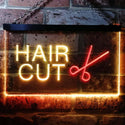ADVPRO Hair Cut Scissor Barber Dual Color LED Neon Sign st6-i0031 - Red & Yellow