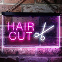 ADVPRO Hair Cut Scissor Barber Dual Color LED Neon Sign st6-i0031 - White & Purple