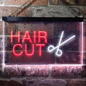ADVPRO Hair Cut Scissor Barber Dual Color LED Neon Sign st6-i0031 - White & Red