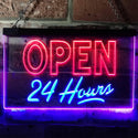 ADVPRO Open 24 Hours Display Dual Color LED Neon Sign st6-i0035 - Blue & Red