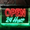 ADVPRO Open 24 Hours Display Dual Color LED Neon Sign st6-i0035 - Green & Red