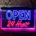 ADVPRO Open 24 Hours Display Dual Color LED Neon Sign st6-i0035 - Red & Blue