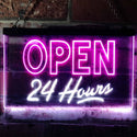 ADVPRO Open 24 Hours Display Dual Color LED Neon Sign st6-i0035 - White & Purple