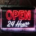 ADVPRO Open 24 Hours Display Dual Color LED Neon Sign st6-i0035 - White & Red