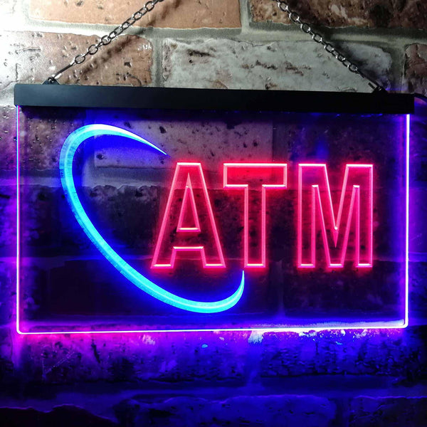 ADVPRO ATM Shop Dual Color LED Neon Sign st6-i0043 - Blue & Red