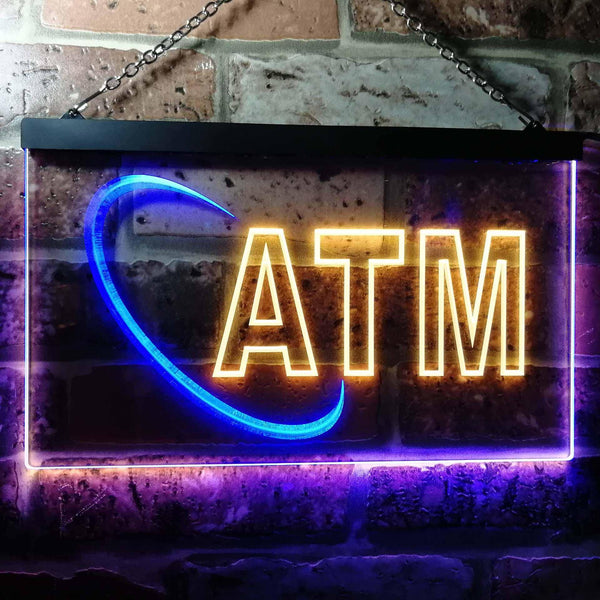 ADVPRO ATM Shop Dual Color LED Neon Sign st6-i0043 - Blue & Yellow