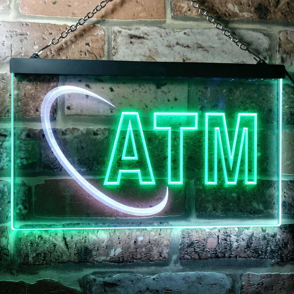 ADVPRO ATM Shop Dual Color LED Neon Sign st6-i0043 - White & Green
