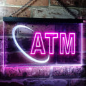 ADVPRO ATM Shop Dual Color LED Neon Sign st6-i0043 - White & Purple