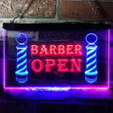 ADVPRO Open Barber Walk Ins Welcome Dual Color LED Neon Sign st6-i0044 - Blue & Red