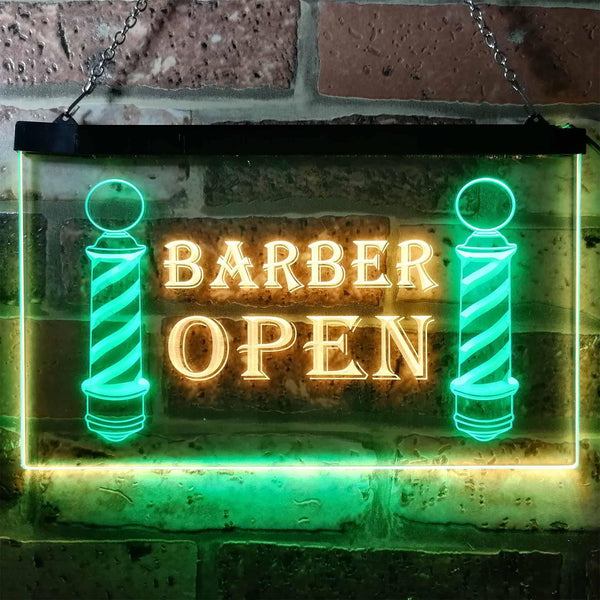 ADVPRO Open Barber Walk Ins Welcome Dual Color LED Neon Sign st6-i0044 - Green & Yellow